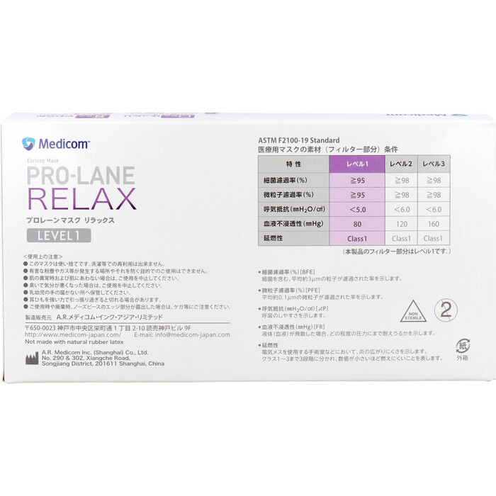  mask Pro lane mask relax LEVEL1 lilac 50 sheets insertion 3 piece set -2