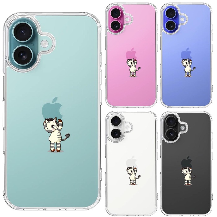 iPhone16 ケース クリア シマウマ ゼブラ アップル 重量挙げ スマホケース 側面ソフト 背面ハード ハイブリッド -1