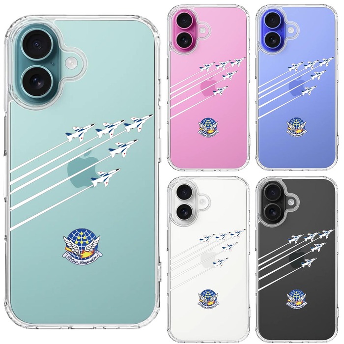 iPhone16 ケース クリア シェル ブルーインパルス スマホケース 側面ソフト 背面ハード ハイブリッド -1