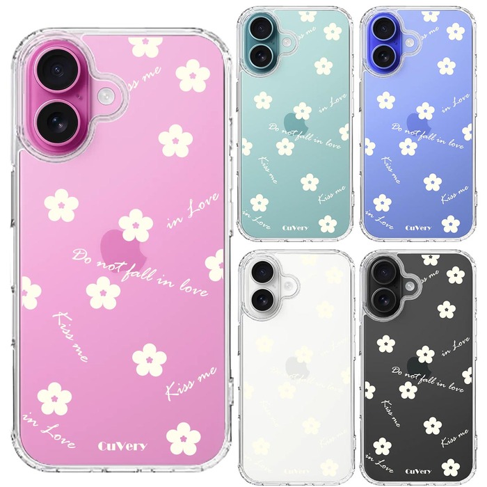 iPhone16 ケース クリア フラワー ライトイエロー スマホケース 側面ソフト 背面ハード ハイブリッド -1
