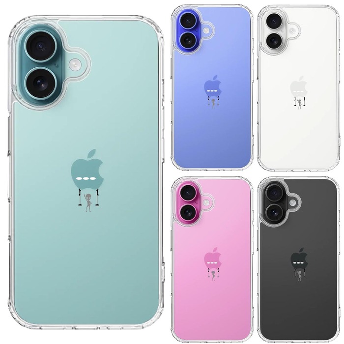 iPhone16 ケース クリア 宇宙人 グレイ 登場 スマホケース 側面