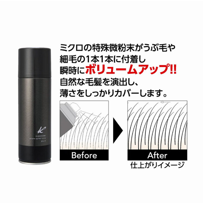 黒染 ボリュームアップヘアスプレー ブラック 無香料 150g 2個セット-4