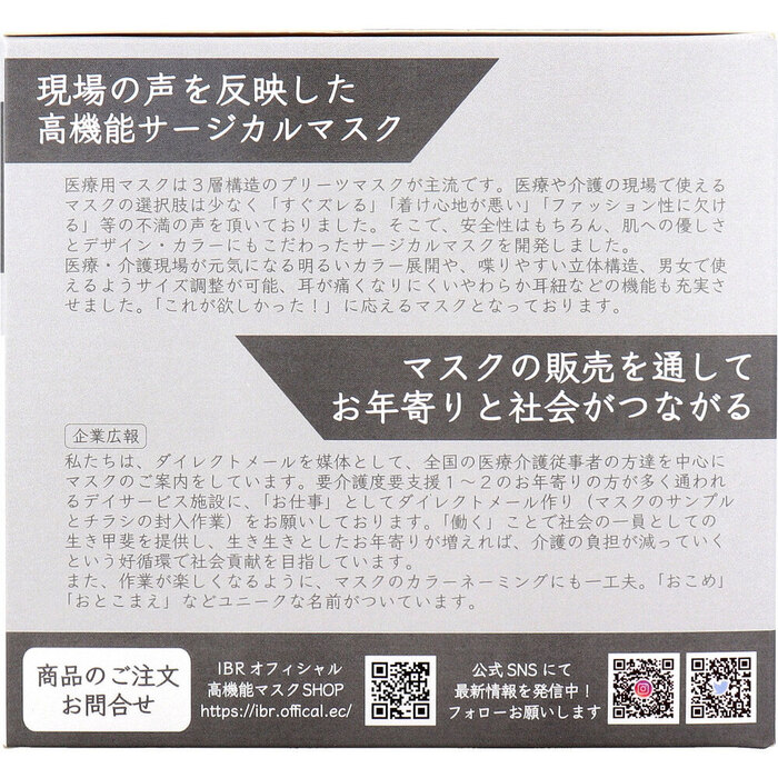 マスク 業務用 5層立体 SOUCORE MASK ソウコレマスク 医療用 おとこまえ ライトグレー 個別包装 20枚入 2セット-4