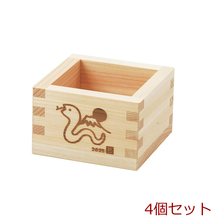 東濃ひのき 一合桝 巳 焼印付 干支マス キッチン イベント 記念品 酒器 日本製 4個セット-0