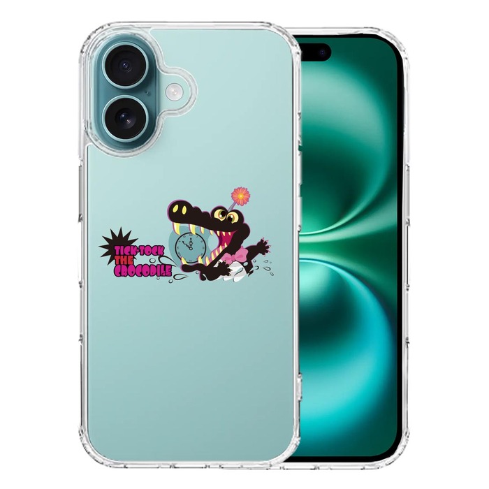 iPhone16 ケース クリア ピーターパン ワニ スマホケース 側面ソフト 背面ハード ハイブリッド -0