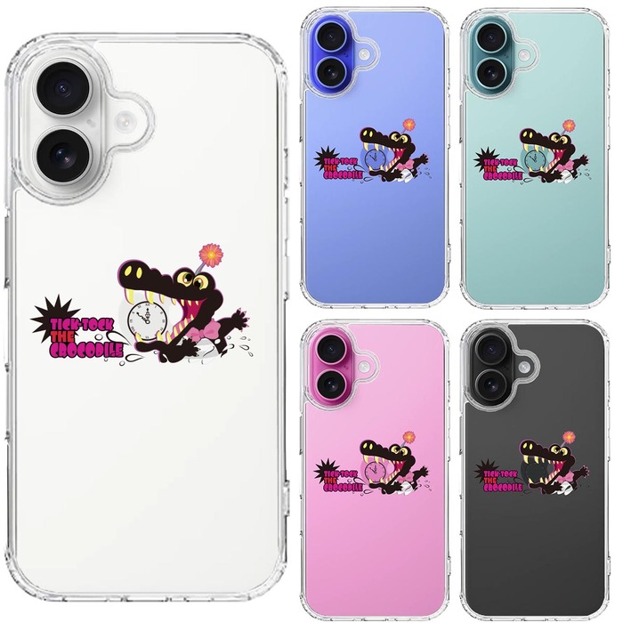 iPhone16 ケース クリア ピーターパン ワニ スマホケース 側面ソフト 背面ハード ハイブリッド -1