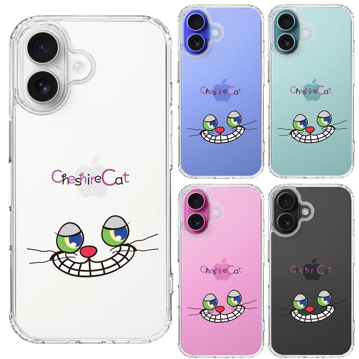 iPhone16 ケース クリア アリス CAT チェシャ猫 2 スマホケース 側面ソフト 背面ハード ハイブリッド -1
