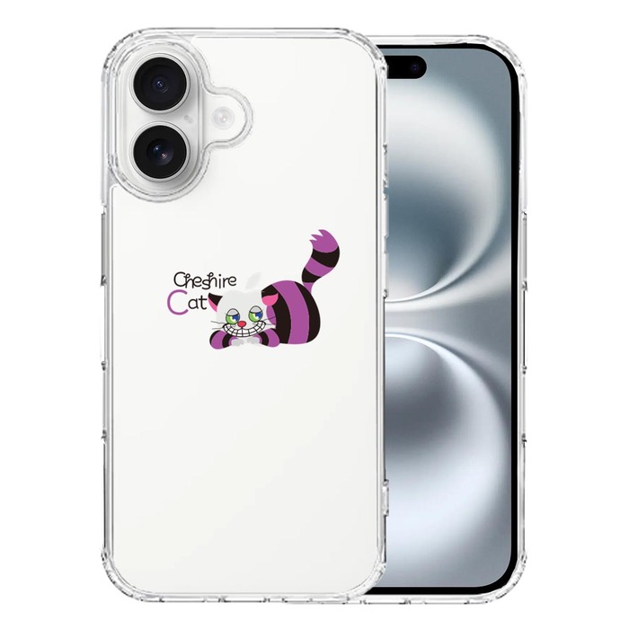 iPhone16 ケース クリア アリス CAT チェシャ猫 1 スマホケース 側面