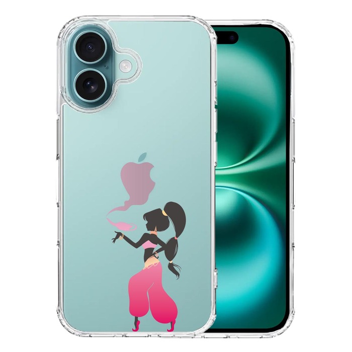 iPhone16 ケース クリア アラジン ピンク スマホケース 側面ソフト 背面ハード ハイブリッド -0