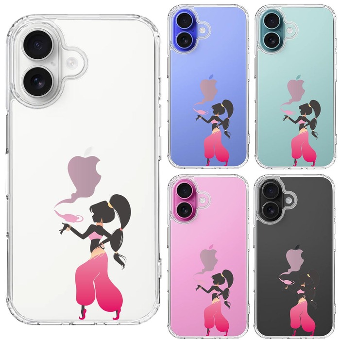 iPhone16 ケース クリア アラジン ピンク スマホケース 側面ソフト 背面ハード ハイブリッド -1