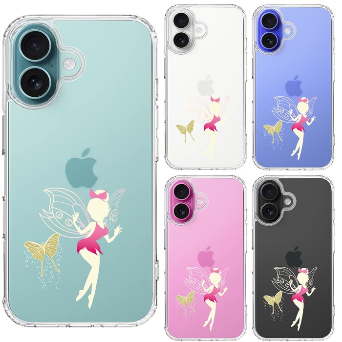 iPhone16 ケース クリア ピーターパン 妖精 3 スマホケース 側面ソフト 背面ハード ハイブリッド -1