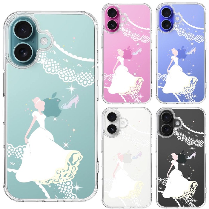 iPhone16 ケース クリア シンデレラ 2 スマホケース 側面ソフト 背面ハード ハイブリッド -1
