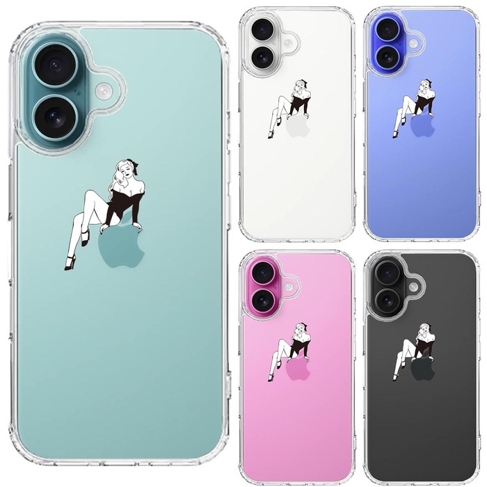 iPhone16 ケース クリア セクシーレディー 2 スマホケース 側面ソフト 背面ハード ハイブリッド -1
