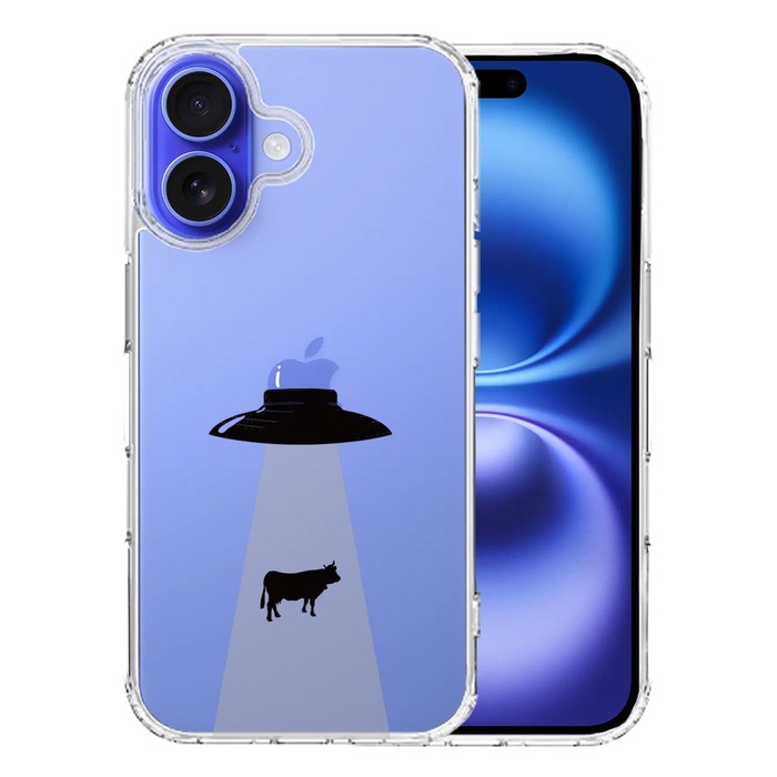 iPhone16 ケース クリア UFO 帰艦 スマホケース 側面ソフト 背面