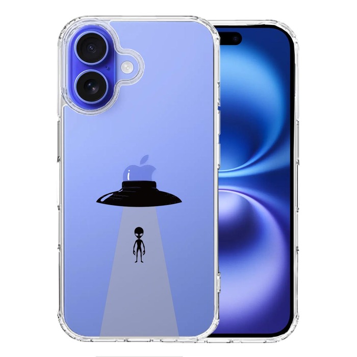 iPhone16 ケース クリア UFO 帰艦 スマホケース 側面ソフト 背面ハード ハイブリッド -0