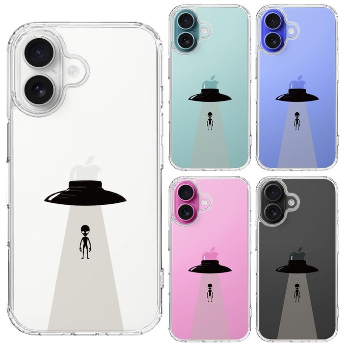 iPhone16 ケース クリア UFO 帰艦 スマホケース 側面ソフト 背面ハード ハイブリッド -1