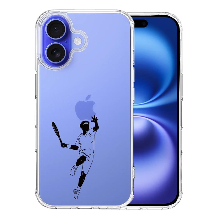 iPhone16 ケース クリア テニス スマホケース 側面ソフト 背面ハード ハイブリッド -0