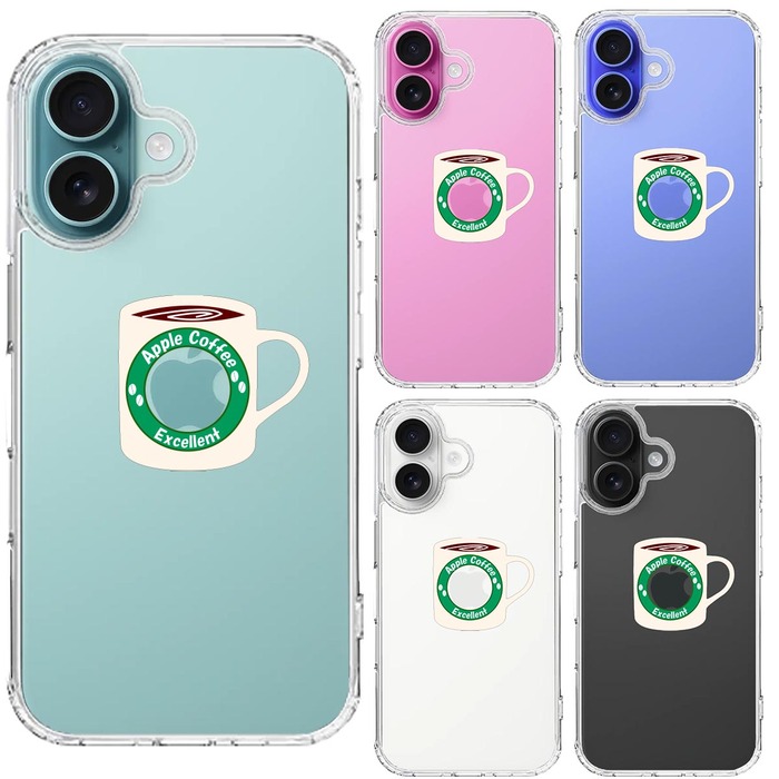 iPhone16 ケース クリア マグカップ アップル ティ スマホケース 側面ソフト 背面ハード ハイブリッド -1