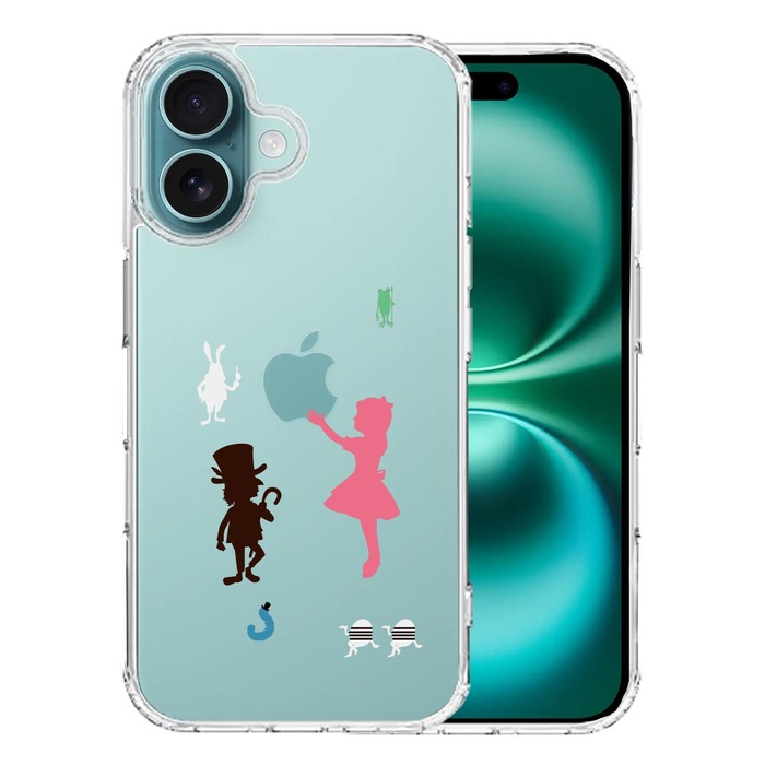 iPhone16 ケース クリア アリス ワンダーランド スマホケース 側面ソフト 背面ハード ハイブリッド -0