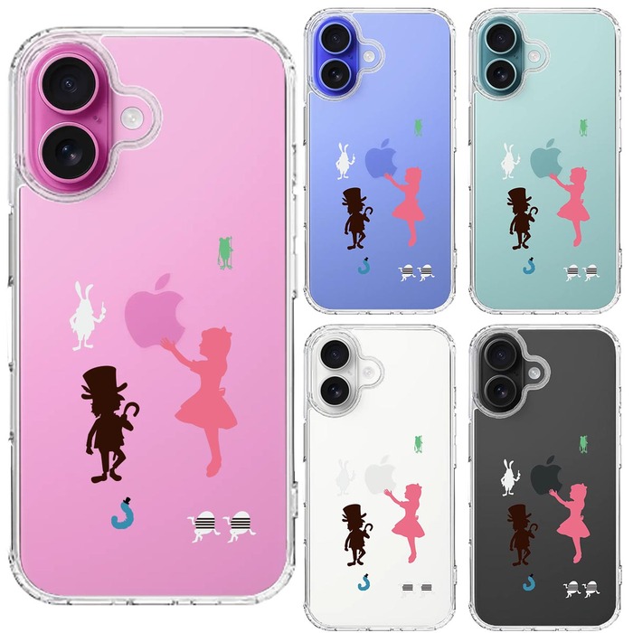 iPhone16 ケース クリア アリス ワンダーランド スマホケース 側面ソフト 背面ハード ハイブリッド -1