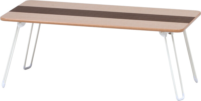 突板 折りたたみローテーブル ライン 80×40cm-1