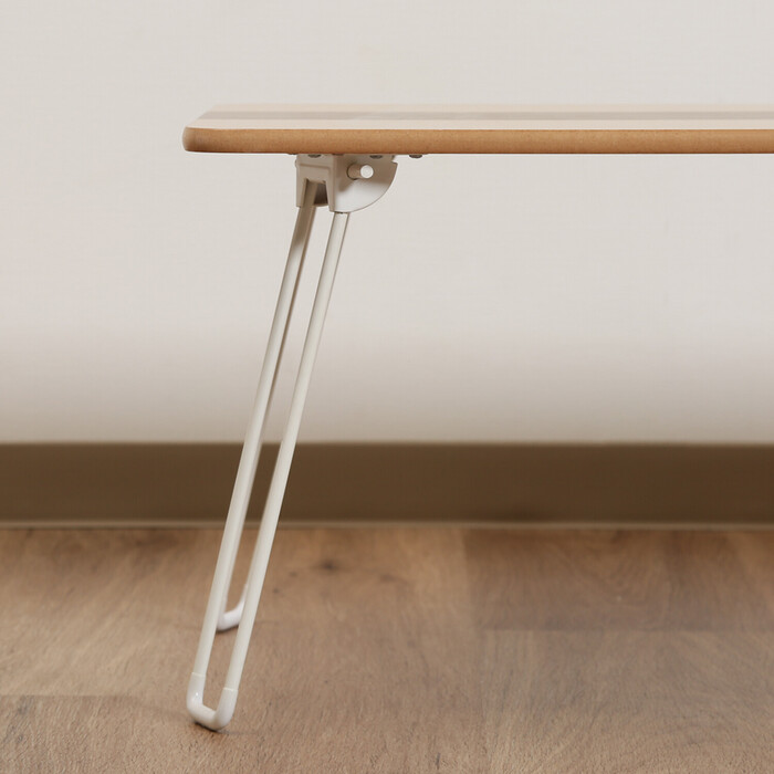 突板 折りたたみローテーブル ライン 80×40cm-7