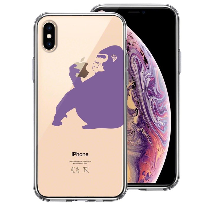 iPhoneX case iPhoneXS case clear Gorilla purple purple smartphone case side soft the back side hard hybrid -0