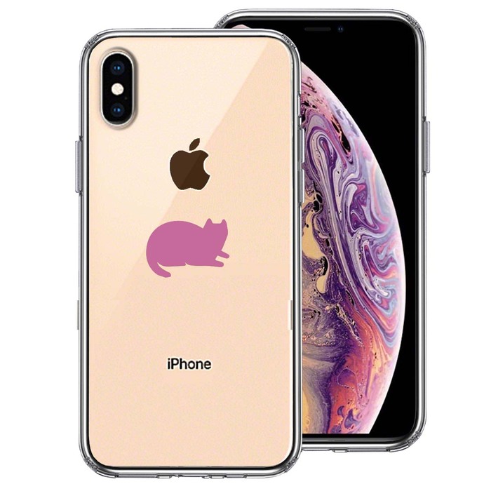 iPhoneX case iPhoneXS case clear ...... pink smartphone case side soft the back side hard hybrid -0