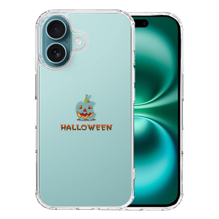 iPhone16 ケース クリア Hapyy Halloween ハロウィン 1 スマホケース 側面ソフト 背面ハード ハイブリッド -0