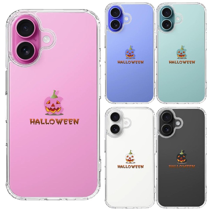 iPhone16 ケース クリア Hapyy Halloween ハロウィン 1 スマホケース 側面ソフト 背面ハード ハイブリッド -1
