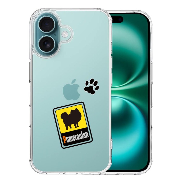 iPhone16 ケース クリア ポメラニアン スマホケース 側面ソフト 背面ハード ハイブリッド -0