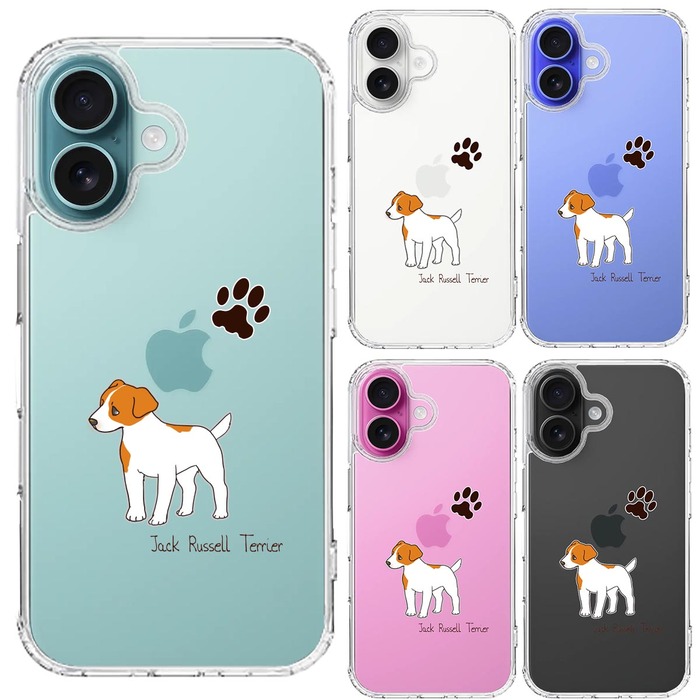 iPhone16 ケース クリア ジャックラッセルテリア 1 スマホケース 側面ソフト 背面ハード ハイブリッド -1