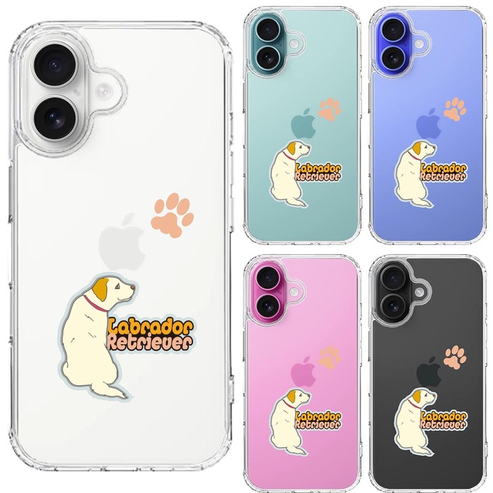 iPhone16 ケース クリア ラブラドールレトリバー2 スマホケース 側面ソフト 背面ハード ハイブリッド -1