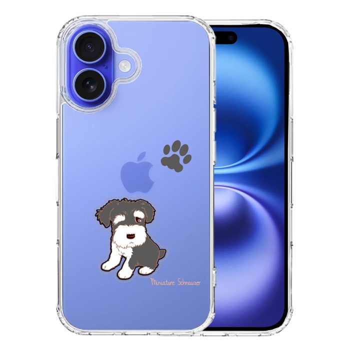 iPhone16 ケース クリア シュナウザー 1 スマホケース 側面ソフト 背面ハード ハイブリッド -0