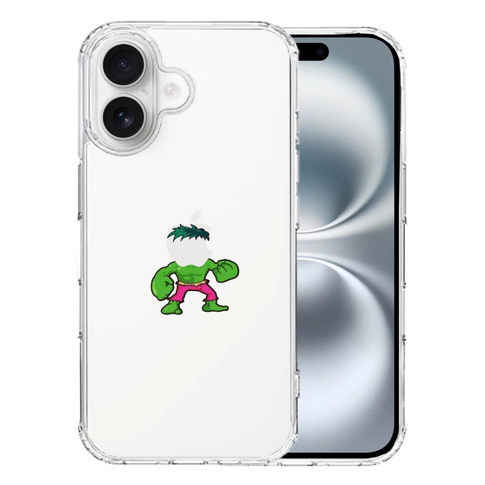 iPhone16 ケース クリア 映画パロディ 超人 スマホケース 側面ソフト 背面ハード ハイブリッド -0