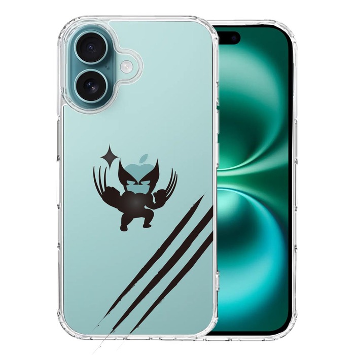 iPhone16 ケース クリア 映画パロディ ヒーロー スマホケース 側面ソフト 背面ハード ハイブリッド -0