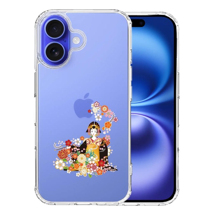 iPhone16 ケース クリア 花魁 2 スマホケース 側面ソフト 背面ハード ハイブリッド -0