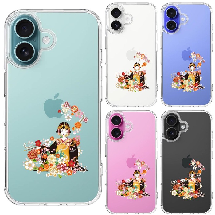 iPhone16 ケース クリア 花魁 2 スマホケース 側面ソフト 背面ハード ハイブリッド -1