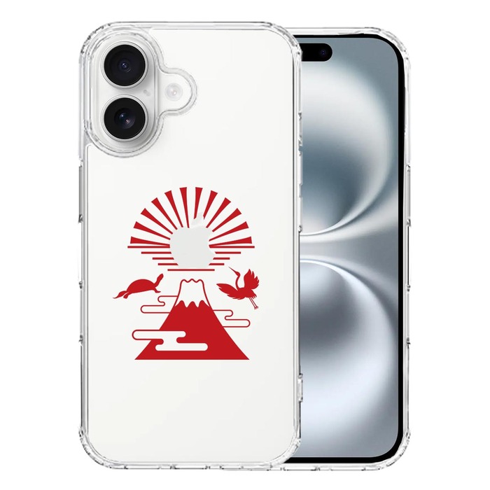 iPhone16 ケース クリア 富士山 初日の出 スマホケース 側面ソフト 背面ハード ハイブリッド -0