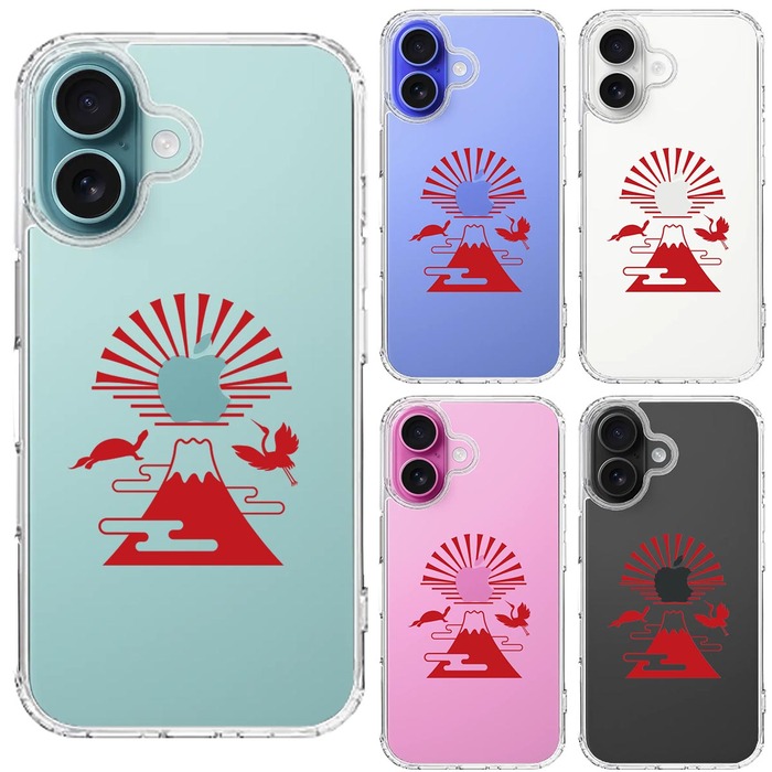 iPhone16 ケース クリア 富士山 初日の出 スマホケース 側面ソフト 背面ハード ハイブリッド -1
