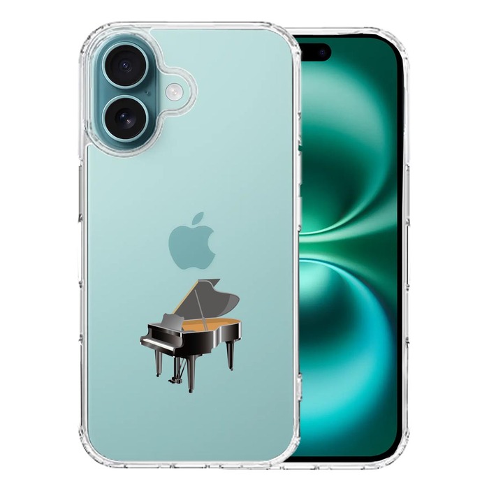 iPhone16 ケース クリア ピアノ スマホケース 側面ソフト 背面ハード ハイブリッド -0