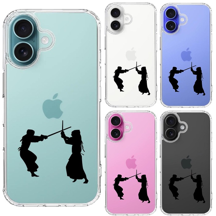 iPhone16 ケース クリア 剣道 スマホケース 側面ソフト 背面ハード ハイブリッド -1