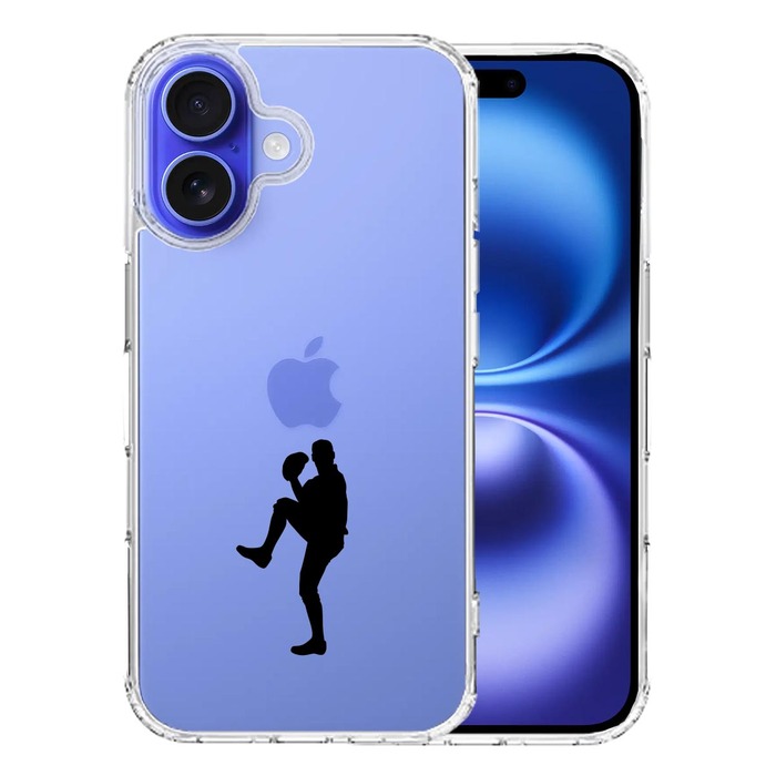iPhone16 ケース クリア 野球 ピッチャー スマホケース 側面ソフト 背面ハード ハイブリッド -0