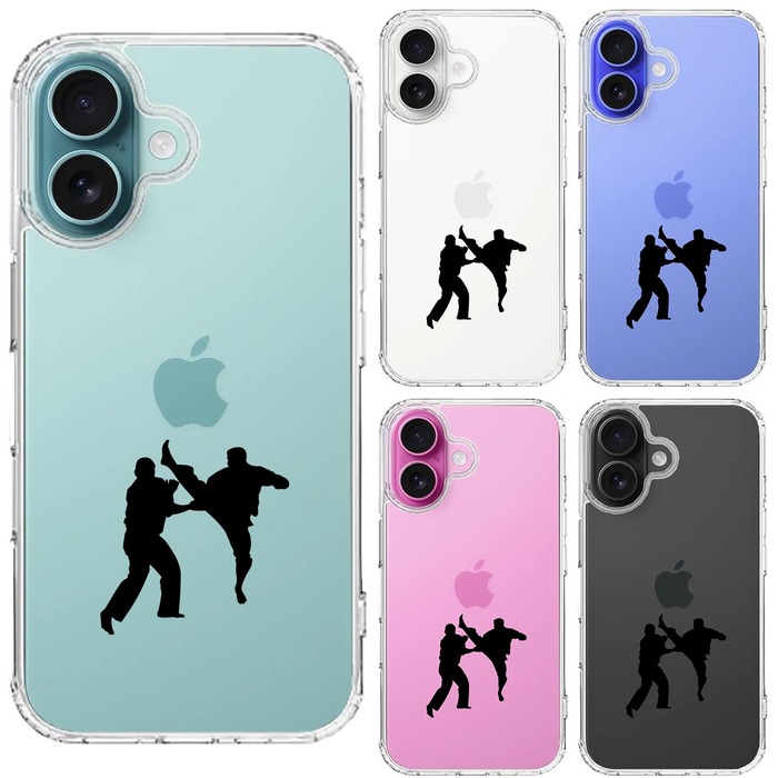 iPhone16 ケース クリア 空手２ スマホケース 側面ソフト 背面ハード ハイブリッド -1
