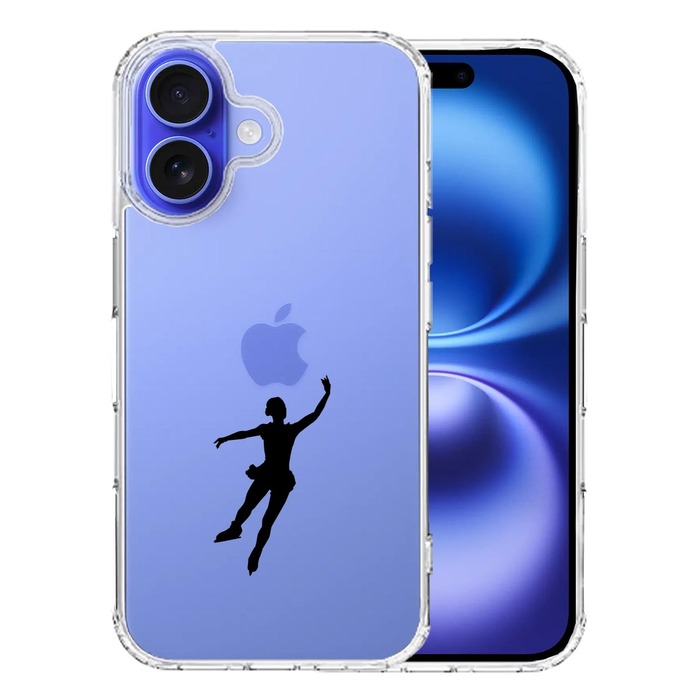 iPhone16 ケース クリア フィギアスケート 女子 スマホケース 側面ソフト 背面ハード ハイブリッド -0