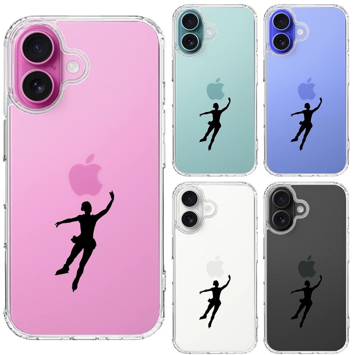 iPhone16 ケース クリア フィギアスケート 女子 スマホケース 側面ソフト 背面ハード ハイブリッド -1