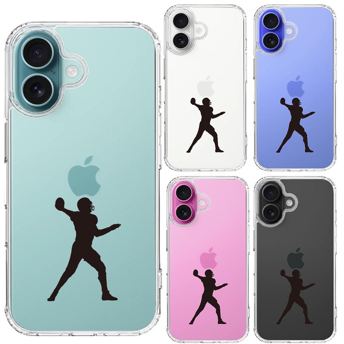 iPhone16 ケース クリア クォーターバック スマホケース 側面ソフト 背面ハード ハイブリッド -1