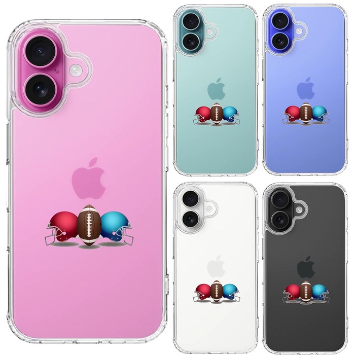 iPhone16 ケース クリア ヘルメットとボール スマホケース 側面ソフト 背面ハード ハイブリッド -1