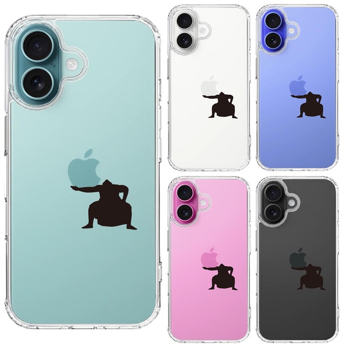 iPhone16 ケース クリア おすもうさん 土俵入り スマホケース 側面ソフト 背面ハード ハイブリッド -1