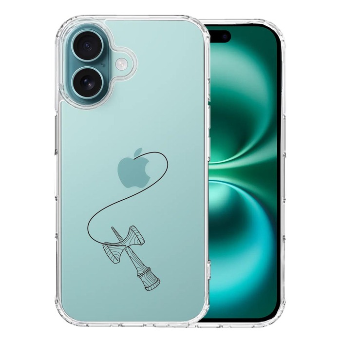iPhone16 ケース クリア 剣玉２ けんだま スマホケース 側面ソフト 背面ハード ハイブリッド -0
